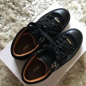 Jimmy Choo Bells Embellished Black Leather